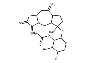 4,5-Dihydroxy-2-((5-methyl-3,8-dimethylene-2-oxododecahydroazuleno[6,5-b]furan-5-yl)oxy)tetrahydro-2H-pyran-3-yl acetate