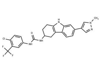 1-(4-chloro-3-(trifluoromethyl)phenyl)-3-(7-(1-methyl-1H-pyrazol-4-yl)-2,3,4,9-tetrahydro-1H-carbazol-3-yl)urea