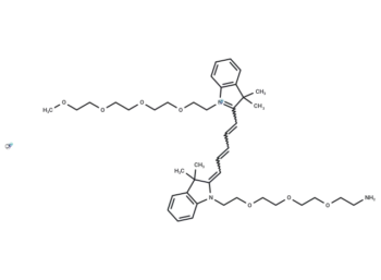 N-(m-PEG4)-N'-(amino-PEG3)-Cy5