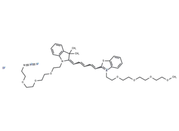 N-(azide-PEG3)-N'-(m-PEG4)-Benzothiazole Cy5