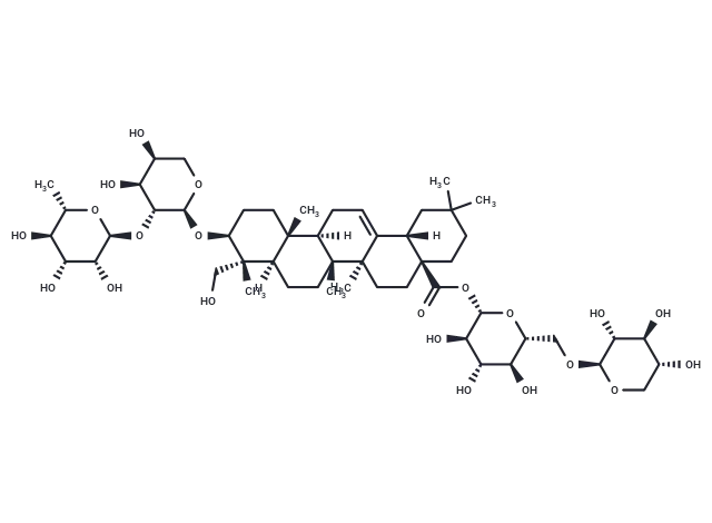 3-O-α-L-Rhamnopyranosyl-(1→2)-α-L-arabinopyranosyl hederagenin28-O-β-D-xylopyranosyl-(1→6)-β-D-glucopyranosyl ester