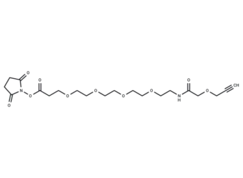 Propargyl-O-C1-amido-PEG4-C2-NHS ester