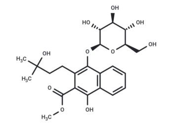 2-Naphthalenecarboxylic acid, 4-(D-glucopyranosyloxy)-1-hydroxy-3-(3-hydroxy-3-methylbutyl)-, methyl ester