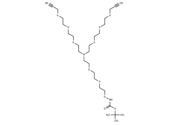 N-(t-Boc-Aminooxy-PEG2)-N-bis(PEG3-propargyl)