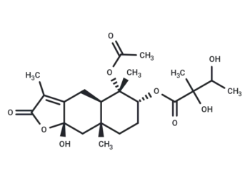 4α,8β-Dihydroxy-3α-(2-hydroxy-3-acetoxy-2-methylbutyryloxy)eudesm-7(11)-en-12,8α-olide