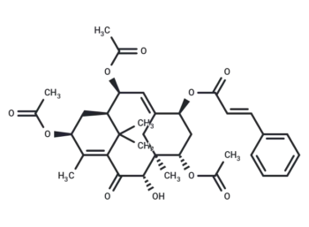 20)abeotaxa-4(20),11-dien-10-one'>2alpha,7beta,13alpha-Triacetoxy-5alpha-cinnamoyloxy-9beta-hydroxy-2(3->20)abeotaxa-4(20),11-dien-10-one